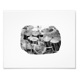 Design preto e branco da fotografia de Drumset