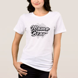 Design Preto e Branco de Urso-Mãe Fofo