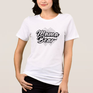 Design Preto e Branco de Urso-Mãe Fofo