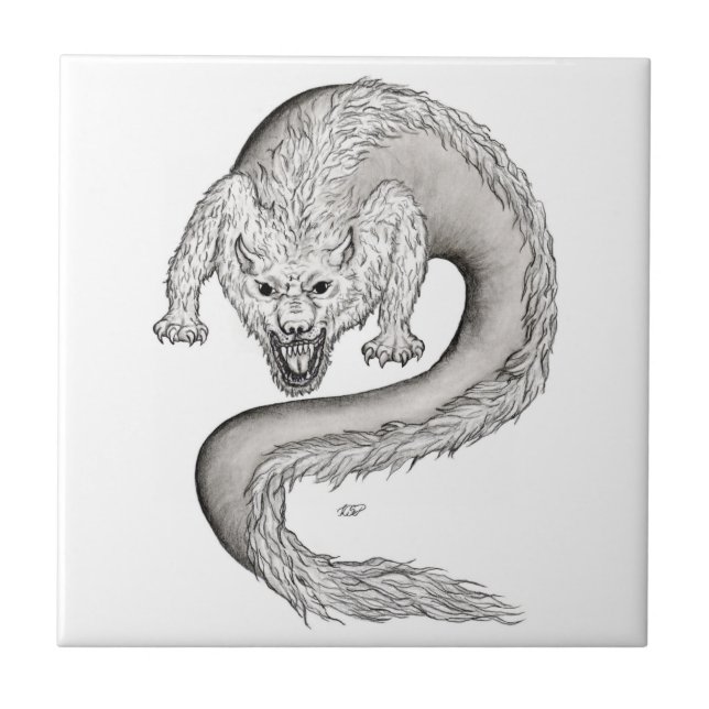 Design preto e branco do Wolfdragon (Frente)