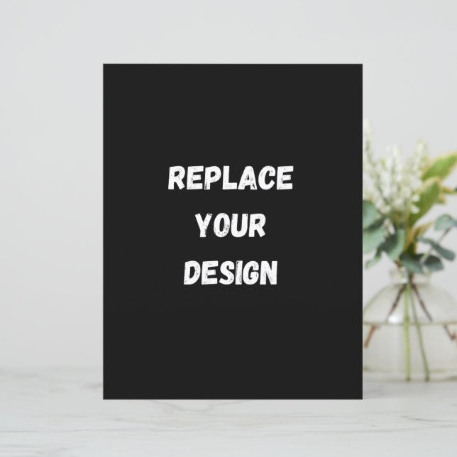 Design preto personalizado Adicionar foto ou texto (Em pé/Frente)