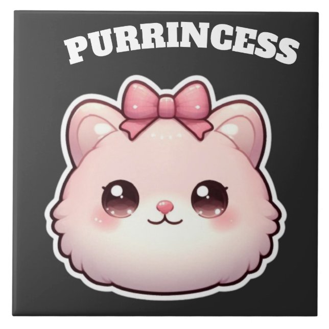Design Princesa Fofa com Laço de Gatinho Rosa (Frente)