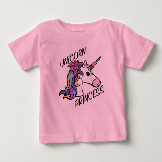 Design Princesa Unicórnio - Camiseta de Jersey Fin (Frente)