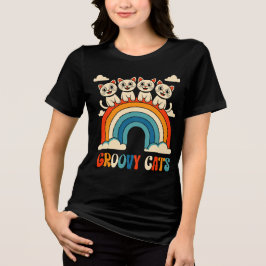 Design Retro Arco-Íris Gatos Groovy