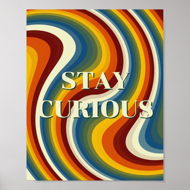 Design retrô, Poster Fique Curioso  (Frente)