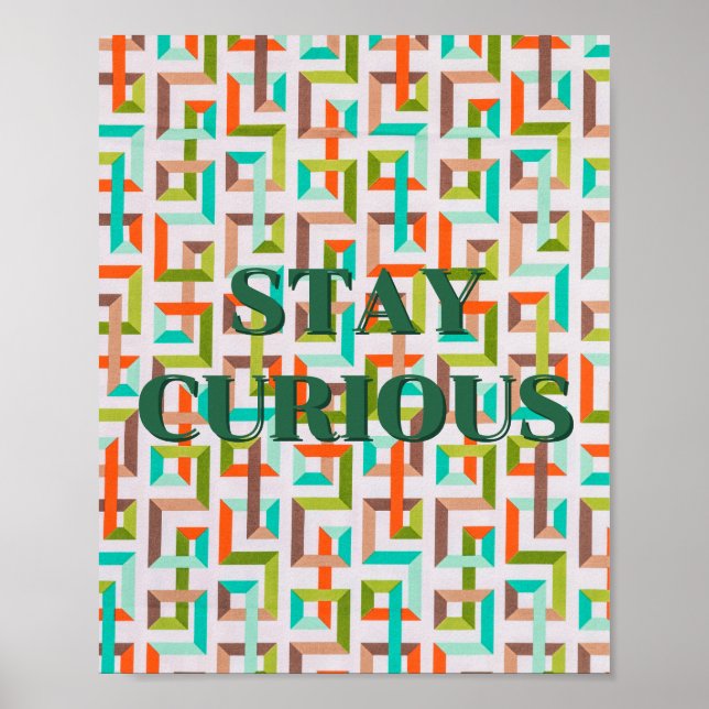 Design retrô, Poster Fique Curioso  (Frente)