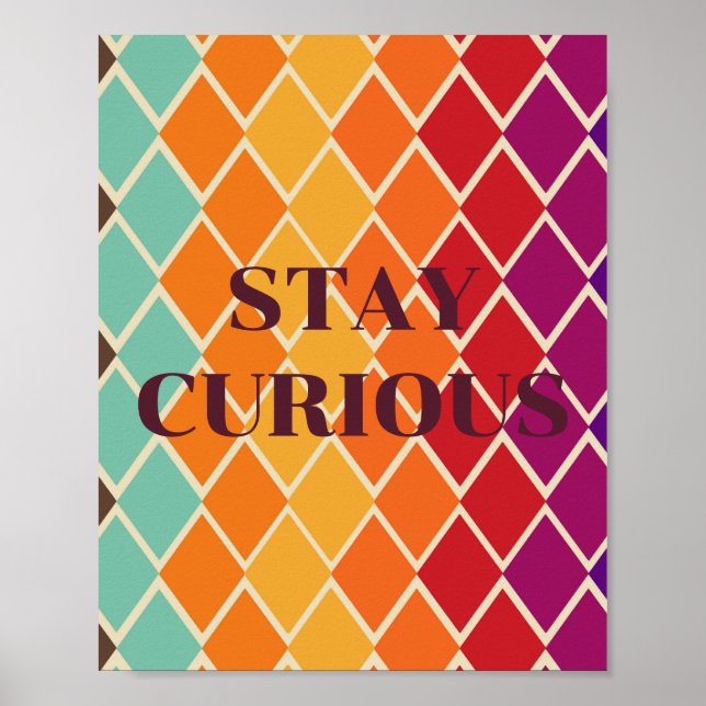 Design retrô, Poster STAY CURIOUS  (Frente)