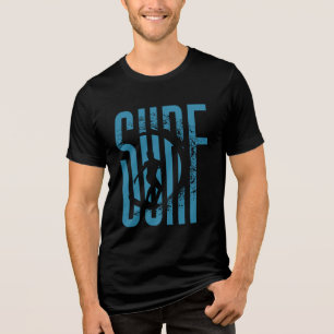 Design Retro Silhueta de Surfista Onda de Surf Vin