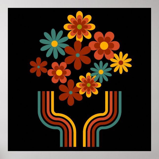 Design retrofloral 24x24 no poster (Frente)