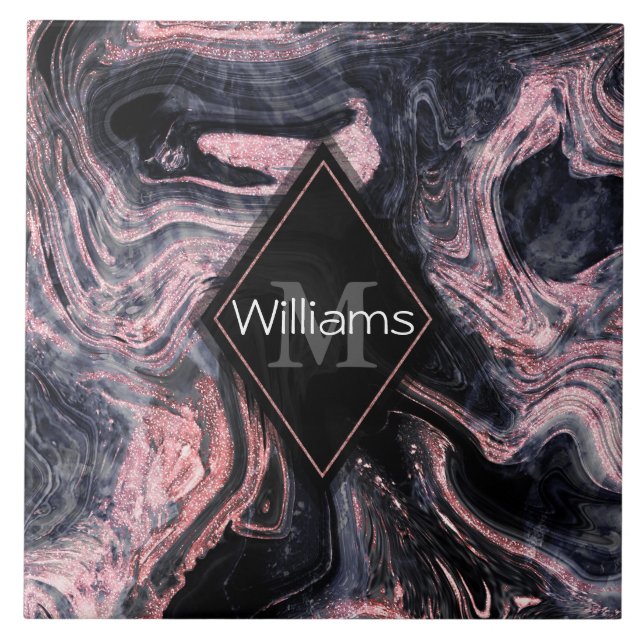 design rosa na moda abstrato marbleized (Frente)