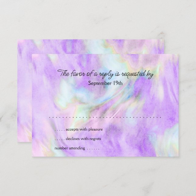 Design RSVP Card Purple Tie Dye (Frente/Verso)