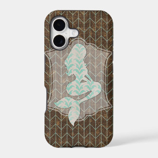 Design Rústico Com Silhueta de Sereia Desgastada