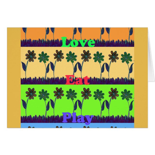 Design seu próprio Cartão Coma e Jogue Amor (Frente Horizontal)