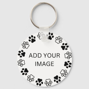 Design seu próprio chaveiro Dog Paw Print Frame