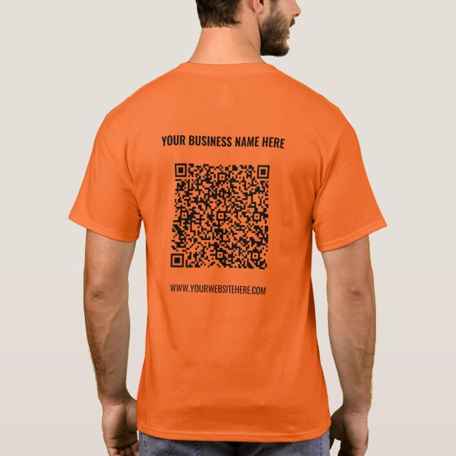 Design seu próprio código QR e SMS - Camisa comerc (Verso)