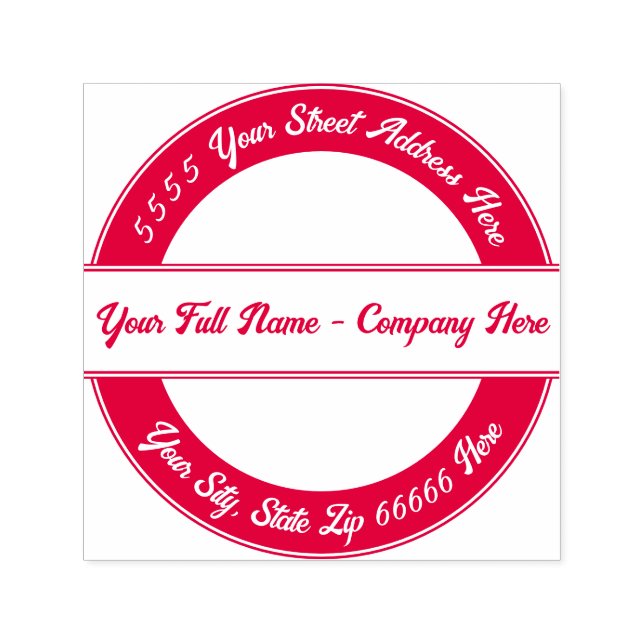 Design seu próprio endereço Colorida Carimbo Redon (Design)