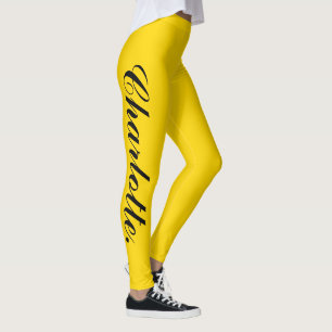 Design seu próprio nome em Leggings Douradas do Na