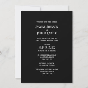 Design simples B&W - Convite para Casamento/Recepç