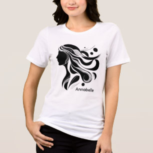 Design Simples Bonita Mulher Preta Branca Wifey