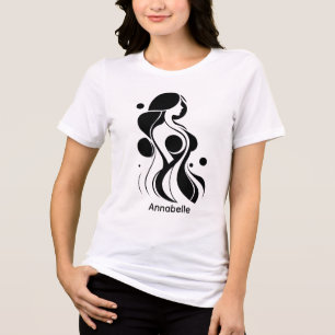 Design Simples Bonita Mulher Preta Branca Wifey