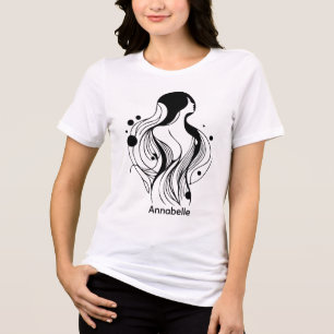 Design Simples Bonita Mulher Preta Branca Wifey