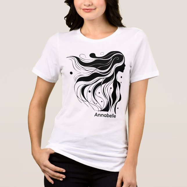 Design Simples Bonita Mulher Preta Branca Wifey (Frente)