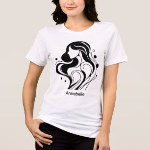 Design Simples Bonita Mulher Preta Branca Wifey