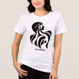 Design Simples Bonita Mulher Preta Branca Wifey