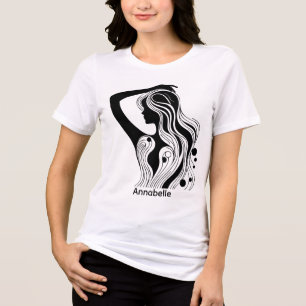 Design Simples Bonita Mulher Preta Branca Wifey