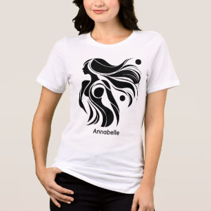 Design Simples Bonita Mulher Preta Branca Wifey
