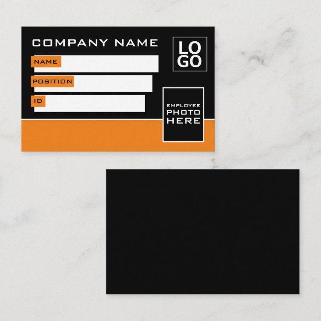 Design simples, cartões de identificação de fotos (Frente/Verso)