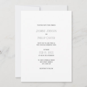 Design Simples Cinza - Convite de Casamento