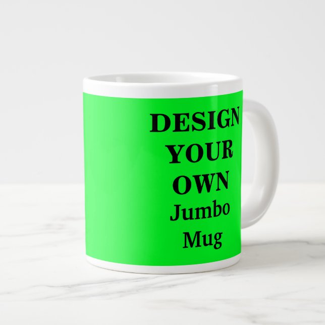 Design Sua Própria Caneca Jumbo - Verde Brilhante (Frente Esquerda)
