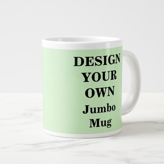 Design Sua Própria Caneca Jumbo - Verde Claro (Frente Esquerda)