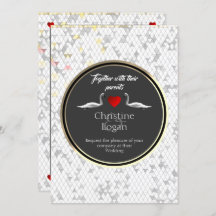 Design Swan de Convite para Casamento Romântico