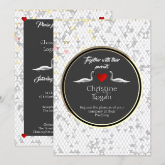 Design Swan de Convite para Casamento Romântico