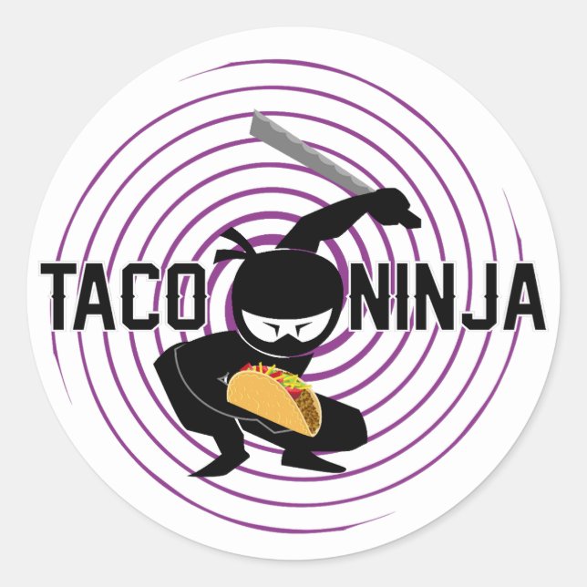 Design Taco Ninja - Adesivos redondos clássicos (Frente)