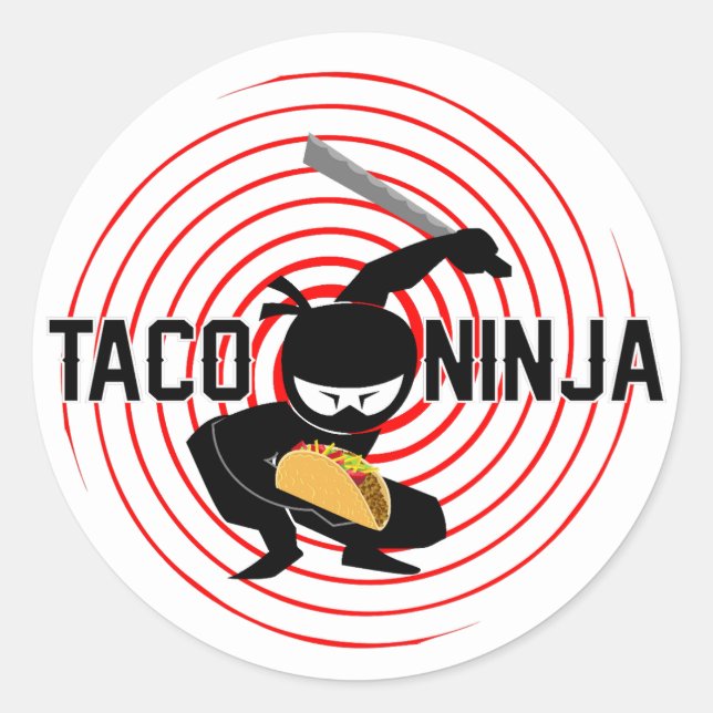 Design Taco Ninja - Adesivos redondos clássicos (Frente)