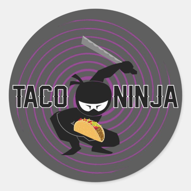 Design Taco Ninja - Adesivos redondos clássicos (Frente)