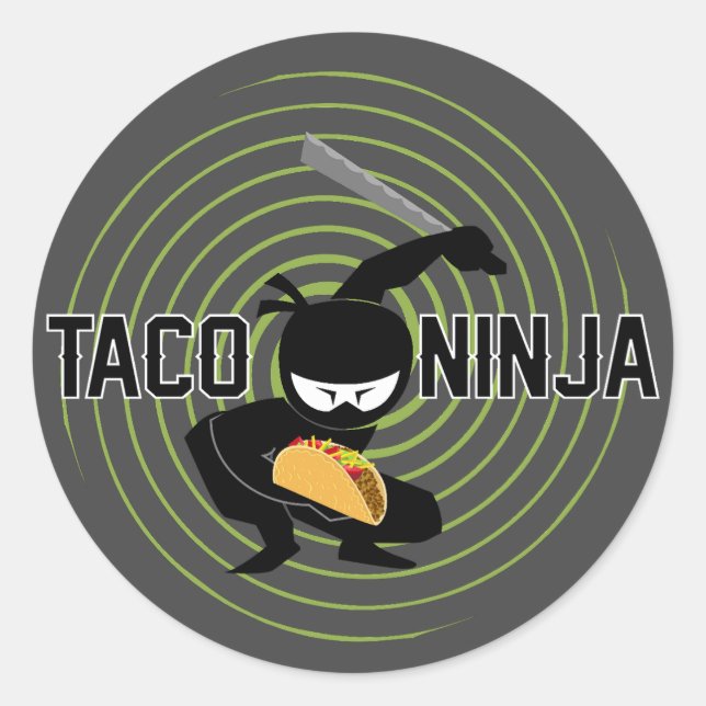 Design Taco Ninja - Adesivos redondos clássicos (Frente)