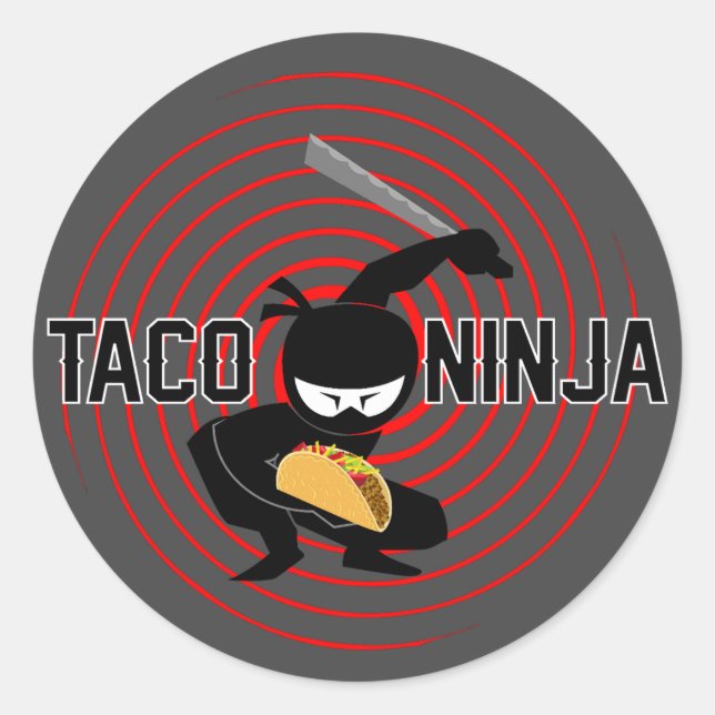 Design Taco Ninja - Adesivos redondos clássicos (Frente)
