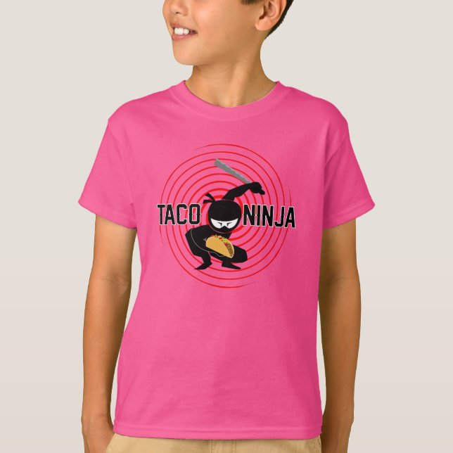 Design Taco Ninja - Camiseta Básica para Crianças (Frente)