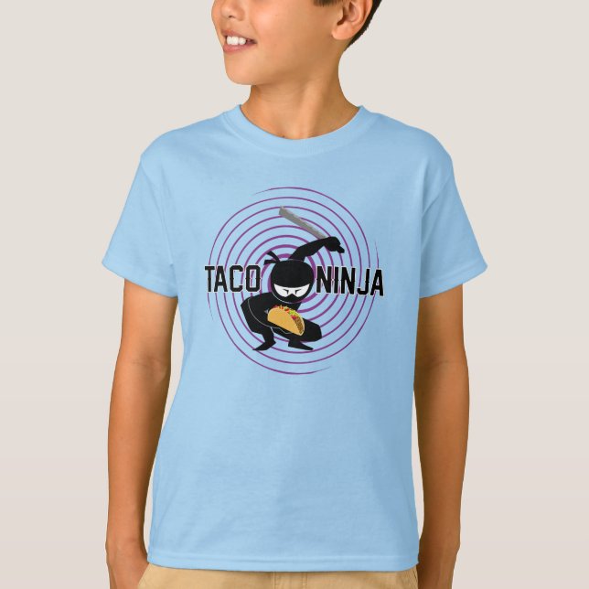 Design Taco Ninja - Camiseta Básica para Crianças (Frente)