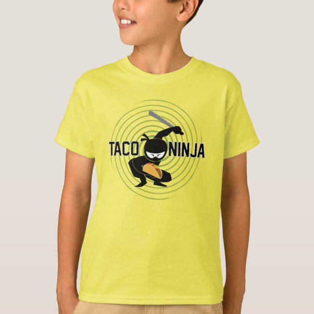 Design Taco Ninja - Camiseta Básica para Crianças (Frente)