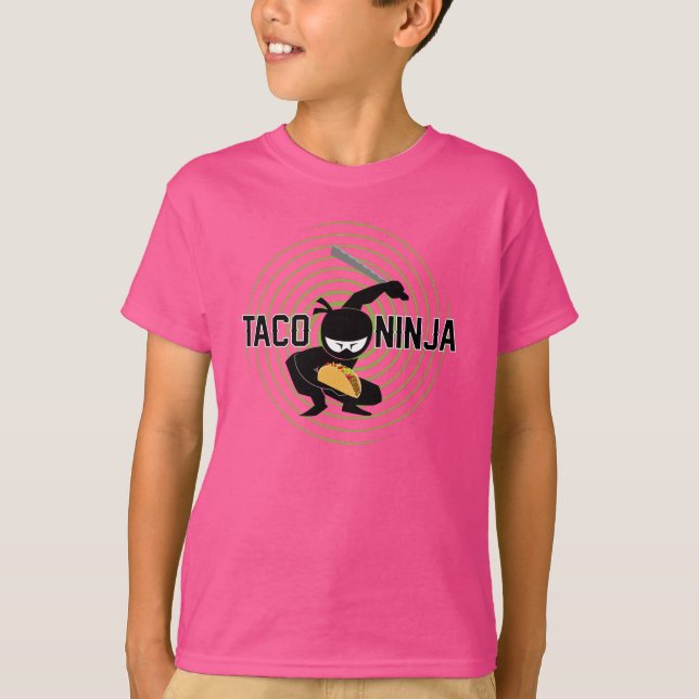 Design Taco Ninja - Camiseta Básica para Crianças (Frente)