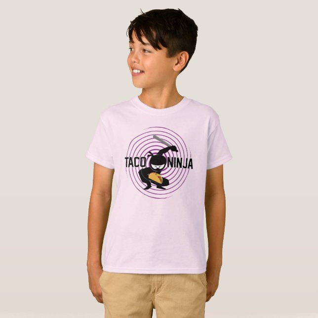Design Taco Ninja - Camiseta Básica para Crianças (Frente Completa)