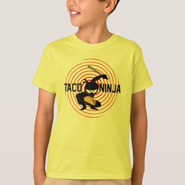Design Taco Ninja - Camiseta Básica para Crianças (Frente)