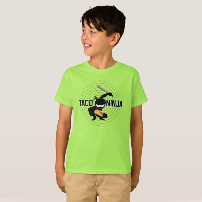Design Taco Ninja - Camiseta Básica para Crianças (Frente Completa)