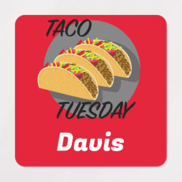 Design Taco Terça-feira - Etiqueta de Vestuário Pe