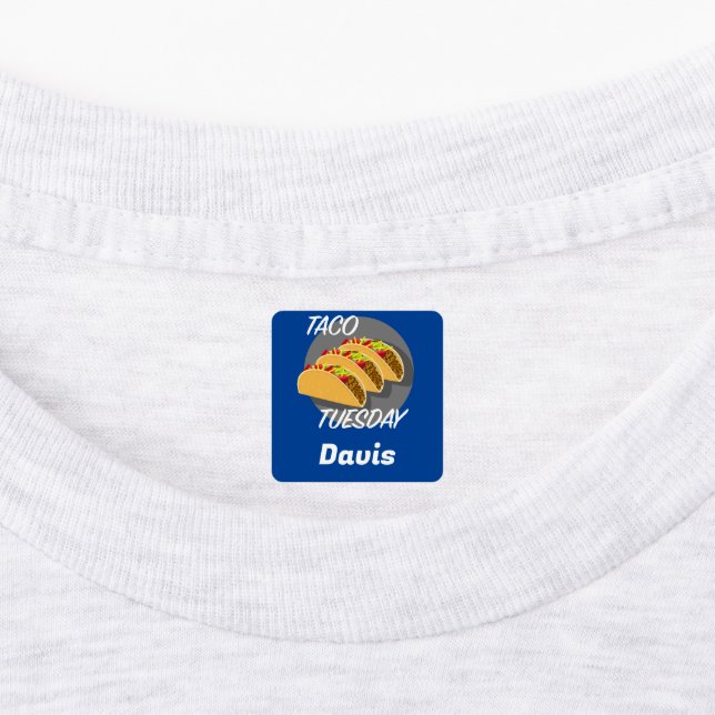 Design Taco Terça-feira - Etiqueta de Vestuário Pe (Afixado)